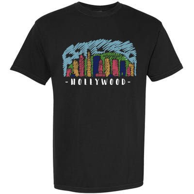 Hollywood Cartoon Style Illustration Garment-Dyed Heavyweight T-Shirt