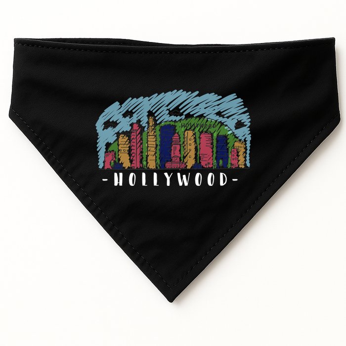 Hollywood Cartoon Style Illustration USA-Made Doggie Bandana