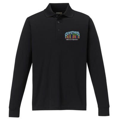 Hollywood Cartoon Style Illustration Performance Long Sleeve Polo