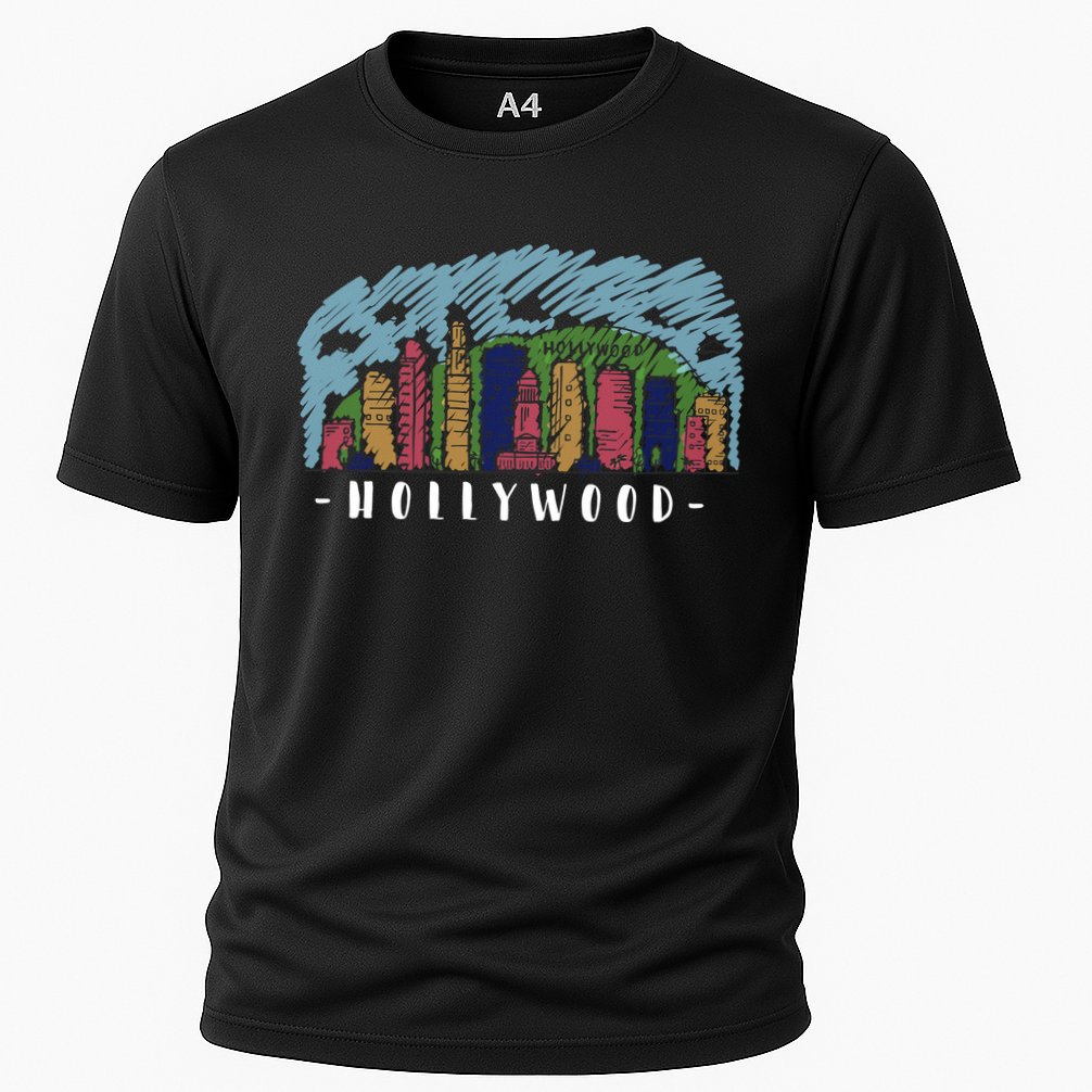 Hollywood Cartoon Style Illustration Cooling Performance Crew T-Shirt