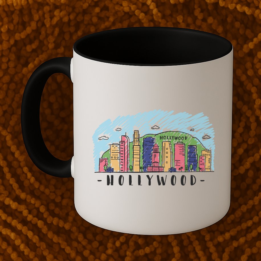 Hollywood Cartoon Style Illustration Mug