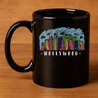 Hollywood Cartoon Style Illustration 11oz C Handle Ceramic Mug