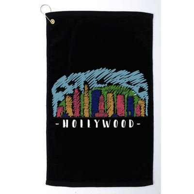 Hollywood Cartoon Style Illustration Platinum Collection Golf Towel