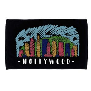 Hollywood Cartoon Style Illustration Microfiber Hand Towel