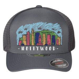 Hollywood Cartoon Style Illustration Flexfit Unipanel Trucker Cap