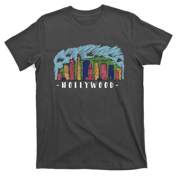 Hollywood Cartoon Style Illustration T-Shirt