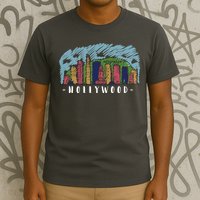 Hollywood Cartoon Style Illustration T-Shirt
