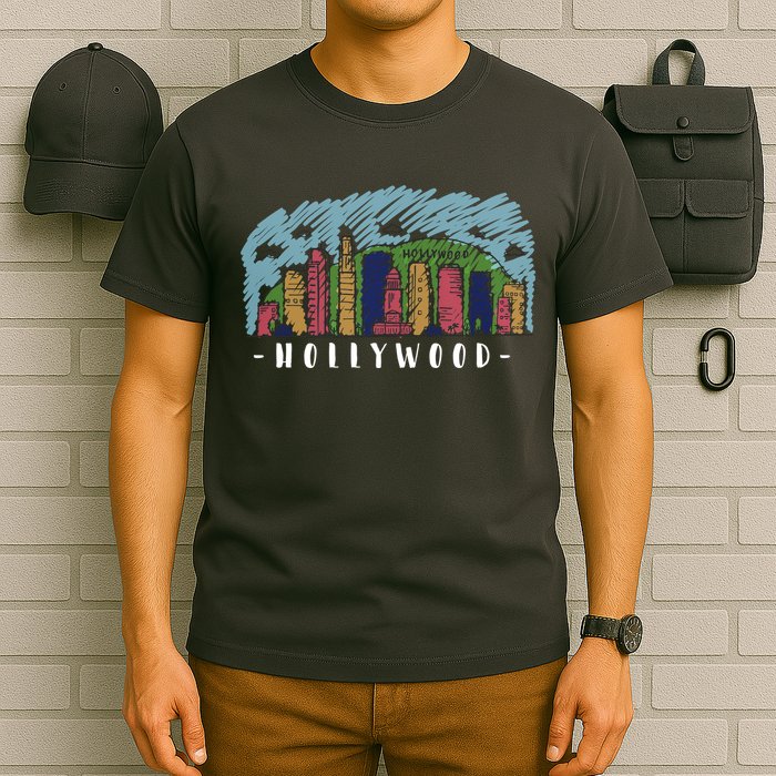 Hollywood Cartoon Style Illustration T-Shirt