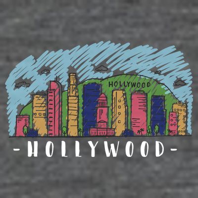 Hollywood Cartoon Style Illustration T-Shirt