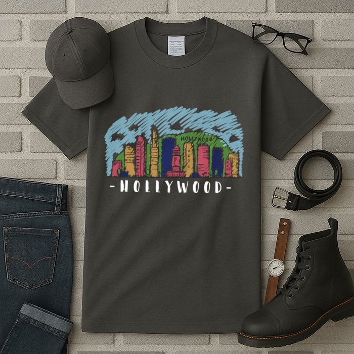 Hollywood Cartoon Style Illustration Tall T-Shirt