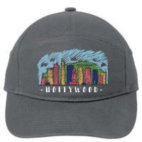 Hollywood Cartoon Style Illustration 7-Panel Snapback Hat