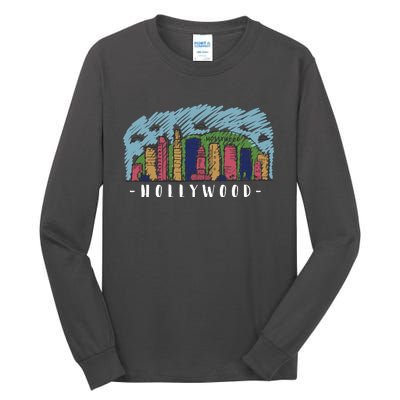 Hollywood Cartoon Style Illustration Tall Long Sleeve T-Shirt