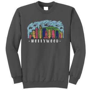 Hollywood Cartoon Style Illustration Tall Sweatshirt