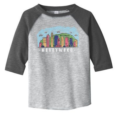 Hollywood Cartoon Style Illustration Toddler Fine Jersey T-Shirt