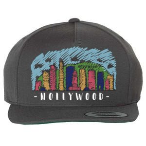 Hollywood Cartoon Style Illustration Wool Snapback Cap