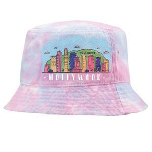 Hollywood Cartoon Style Illustration Tie-Dyed Bucket Hat