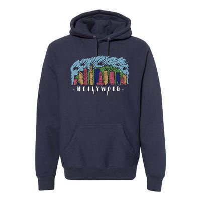 Hollywood Cartoon Style Illustration Premium Hoodie