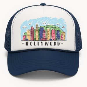 Hollywood Cartoon Style Illustration Trucker Hat