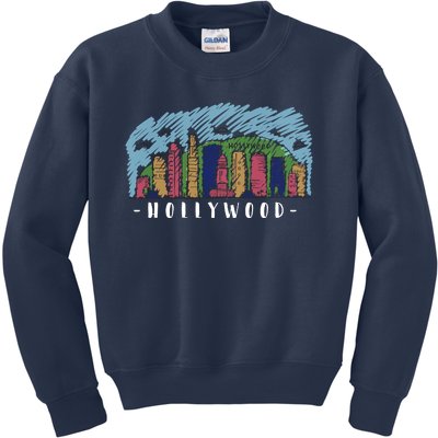 Hollywood Cartoon Style Illustration Kids Sweatshirt