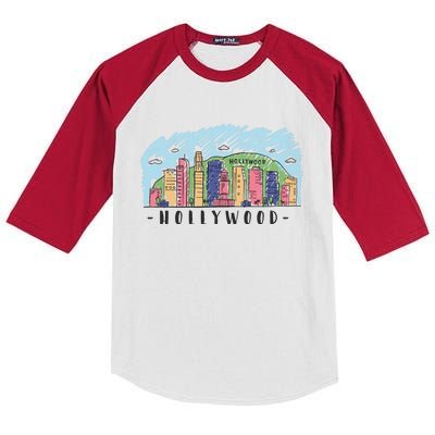 Hollywood Cartoon Style Illustration Kids Colorblock Raglan Jersey