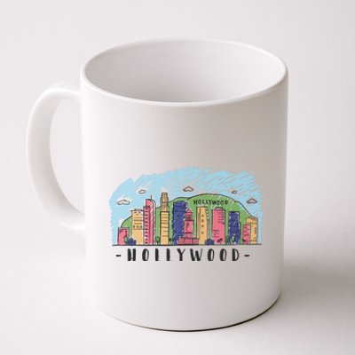 Hollywood Cartoon Style Illustration Coffee Mug