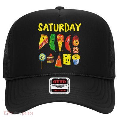 Hungry Caterpillars Saturday Fruits Kindergarten Teacher High Crown Mesh Back Trucker Hat