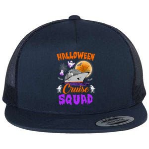 Halloween Cruise Squad Cruising Crew Spooky Season Cute Gift Flat Bill Trucker Hat