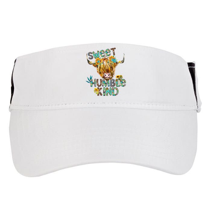 Highland Cow Sunflower Sweet Humble Kind Western Country Adult Drive Performance Visor