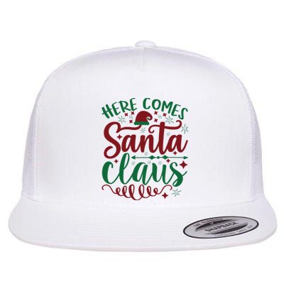 Here Comes Santa Claus Flat Bill Trucker Hat