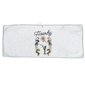 Howdy Cowboy Skeleton Dancing Country Girl Western Large Microfiber Waffle Golf Towel