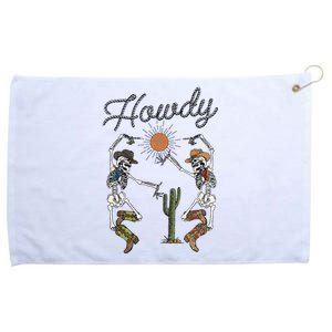 Howdy Cowboy Skeleton Dancing Country Girl Western Grommeted Golf Towel