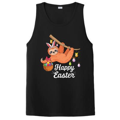 Happy Cute Sloth With Bunny Ears Egg Hunting Easter Sloth PosiCharge Competitor Tank