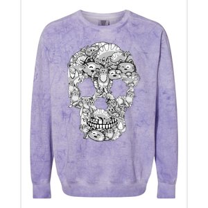 Halloween Cat Skull Costume for Cat Lovers Colorblast Crewneck Sweatshirt