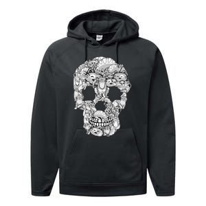 Halloween Cat Skull Costume for Cat Lovers Performance Fleece Hoodie