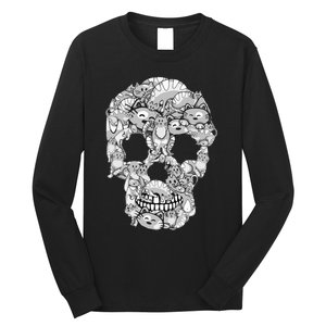 Halloween Cat Skull Costume for Cat Lovers Long Sleeve Shirt