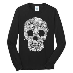 Halloween Cat Skull Costume for Cat Lovers Tall Long Sleeve T-Shirt