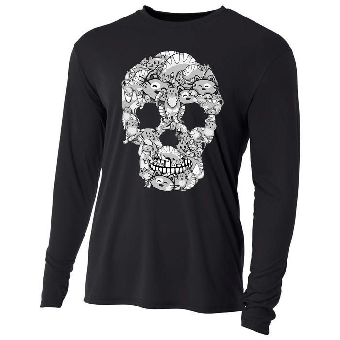 Halloween Cat Skull Costume for Cat Lovers Cooling Performance Long Sleeve Crew