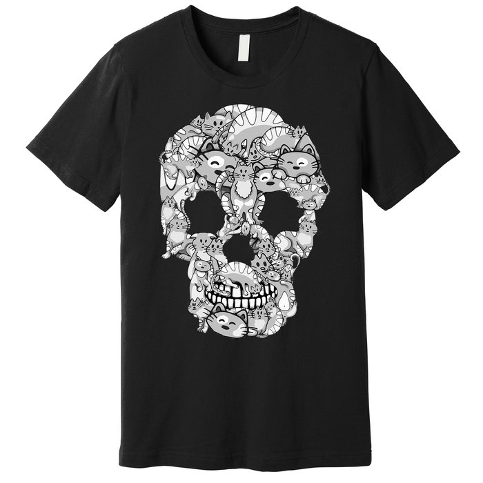 Halloween Cat Skull Costume for Cat Lovers Premium T-Shirt