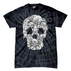 Halloween Cat Skull Costume for Cat Lovers Tie-Dye T-Shirt