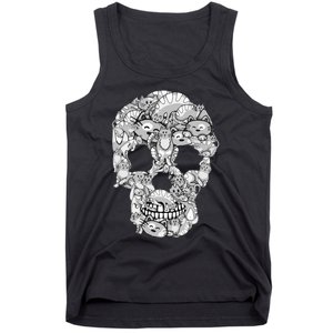 Halloween Cat Skull Costume for Cat Lovers Tank Top