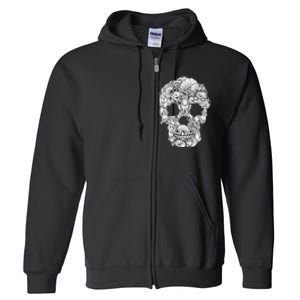 Halloween Cat Skull Costume for Cat Lovers Full Zip Hoodie