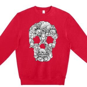 Halloween Cat Skull Costume for Cat Lovers Premium Crewneck Sweatshirt