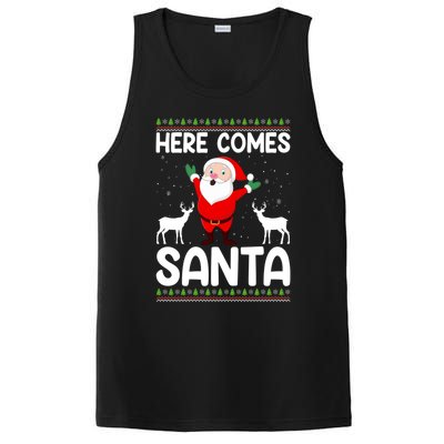 Here Comes Santa Funny Christmas Santa Hat Holiday Season Great Gift PosiCharge Competitor Tank