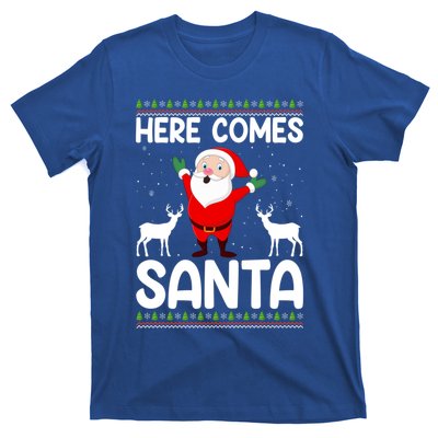 Here Comes Santa Funny Christmas Santa Hat Holiday Season Great Gift T-Shirt