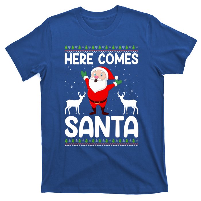 Here Comes Santa Funny Christmas Santa Hat Holiday Season Great Gift T-Shirt