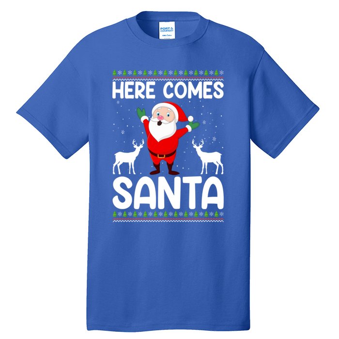 Here Comes Santa Funny Christmas Santa Hat Holiday Season Great Gift Tall T-Shirt