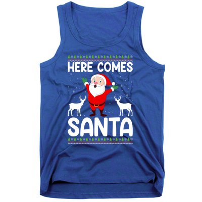 Here Comes Santa Funny Christmas Santa Hat Holiday Season Great Gift Tank Top