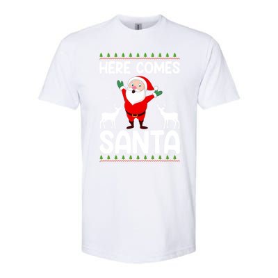 Here Comes Santa Funny Christmas Santa Hat Holiday Season Great Gift Softstyle CVC T-Shirt