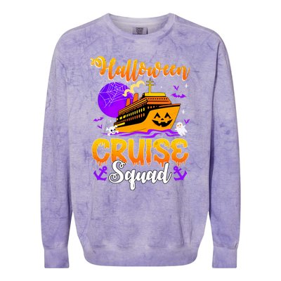 Halloween Cruise Squad Family Spooky Cruising Crew Trip Gift Colorblast Crewneck Sweatshirt