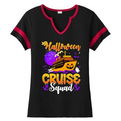 Halloween Cruise Squad Family Spooky Cruising Crew Trip Gift Ladies Halftime Notch Neck Tee